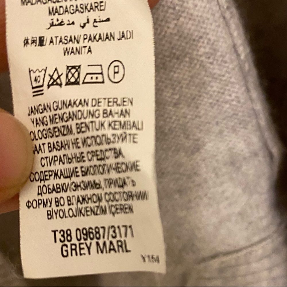 M&S Mark and Spencer relaxed open front gray 100% cashmere cardigan sweater 12/M - Picture 11 of 13
